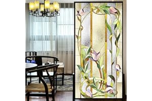 LXDWEI Pellicola Decorativa per finestre in Stile Europeo per Privacy Adesivi per finestre statiche Senza Colla glassata Rivestimenti per finestre 60 x 120 cm