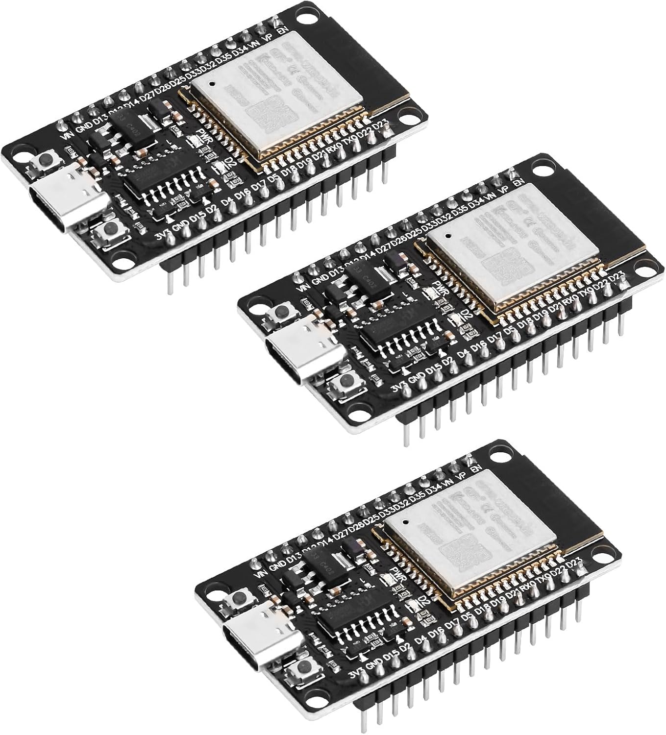 Qualité de Fabrication & Durabilité : 3 stycken ESP32 USB C med CH340-chip NodeMCU