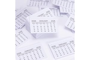 EVELAY Lot de 40 mini onglets de calendrier 2025 avec affichage mensuel Blanc