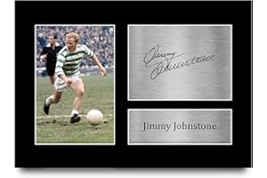 HWC Trading A4 Jimmy Johnstone Celtic Jinky Lisbon Lions 1967 Gifts Printed Signed Autograph Picture for Fans and Supporters - A4