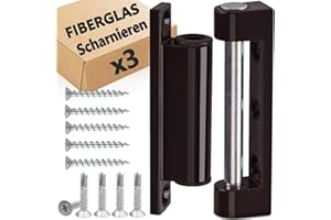 ANTE BELLUM Set di 10 cerniere per porta e finestra, in fibra di vetro, per porte e finestre, per finestre, per zanzariera e porta (3 cerniere, marrone)