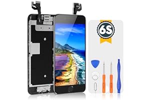 bokman für iPhone 6s Schwarz Komplettes Display Ersatzbildschirm LCD Glas Touchscreen Vormontiert mit Home Button, Frontkamera und Hörmuschel