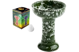 HIBRON Braciere per narghilè ceramica tipo Phunnel, compatibile con Provost, Kaloud e altri gestori di calore, accessorio necessario per inserire la melassa per preparare il tuo Hookah - Verde