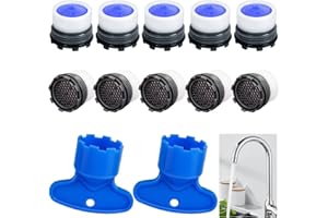 KUFAERBEAM 10 Stück Wasserhahn Sieb Set Strahlregler M16.5, Perlatoren für Wasserhähne, Küchenspüle Luftsprudler Belüftungs Wasserhahn Luftsprudler, Luftsprudler Einsatz Passend für die Meisten Wasserhähne
