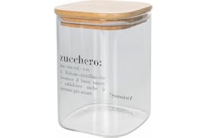 Villa d'Este Home Tivoli Barattolo zucchero 1 L in vetro, coperchio in bambù, Victionary