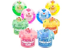 PETYUIOYU Axolotl Christmas Slime Set -4 Butter Slime Christmas Stocking Stuffers, Soft, Stretchy, Scented Slime Party Favors for Girls, Boys, and Kids - Holiday, Birthday, Classroom Gifts