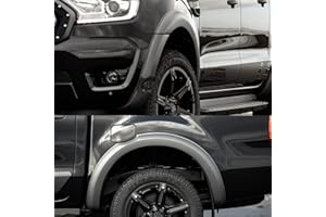 JHCHAN 6PCS passaruota parafanghi parafanghi per Ford Ranger Wildtrak T8 2019-2020 PX3 MK3 XL XLT doppia cabina nero opaco (4'' per Ford Ranger T8)