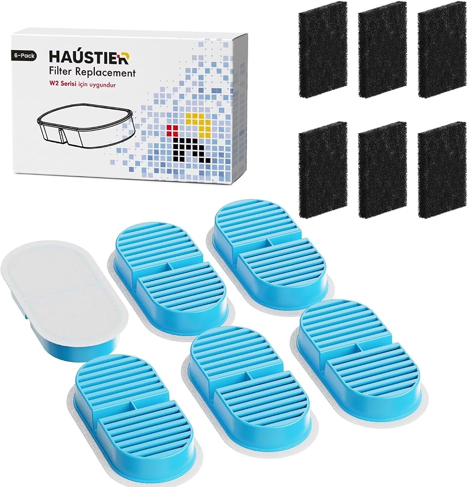 Haustier W2 Otomatik Kedi Su Sebili Uyumlu Filtre Seti (6 Adet)