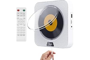 CUNSIEUN Odtwarzacz CD, przenośny odtwarzacz CD z Bluetooth, wbudowany głośnik HiFi z timerem, radio FM USB.