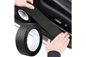 AYYDS Adesivo in fibra di carbonio per auto, colore nero, battitacco per auto, autoadesivo, protezione per portiere, protezione per paraurti (5 cm x 10 m)