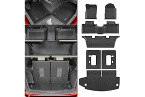 Dattumar Fußmatten kompatibel mit Dodge Durango 6-Sitzer Kofferraummatte 2016–2024, Allwetter-Rücksitzbezug, Schutz 2023 Durango-Zubehör (Kofferraummatte + 3. Reihe Rückenlehnenmatten + Fußmatten)