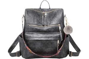 Puwuzixi Women Backpack Waterproof Anti-Theft Lightweight PU Fashion Travel Multipurpose Convertible Purse Shoulder Bag Handbag Backpack