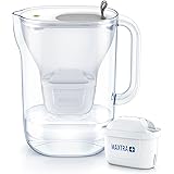Brita Style Cool in hellgrauer Farbe mit einer Kartusche zum Kalkfiltern