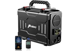 HCALORY Calentador de Aire Auxiliar diésel portátil de 12 V, Calentador de Aire diésel Todo en uno de 8 KW, Control de aplicación Bluetooth y Monitor LCD para Coches, Camiones, Barcos
