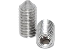 IDT TRADE Viti filettate M5 x 10 con esagono incassato e punta, 15 pezzi, viti senza testa ISO 4027 A2, in acciaio inox