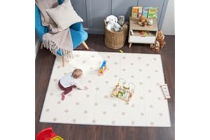 Bubba Bear Mata dla niemowląt, mata do zabawy dla niemowląt, 200 x 150 x 1 cm, dwustronna i nietoksyczna, gruba, składana, wodoodporna pianka, mata do raczkowania, mata podłogowa dla dzieci