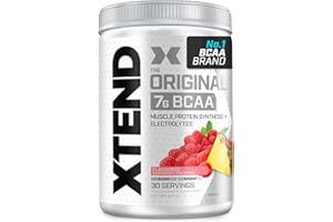 SCIVATION XTEND Original BCAA Powder Raspberry Pineapple 30 Servings | 7g BCAAs Per Serving | Sugar Free Branched Chain Amino Acids and Electrolytes Powder for Post Workout Muscle Recovery and Hydration