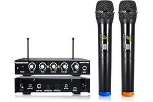Sound Town 4 Channels Wireless Microphone Karaoke Mixer System with Optical (Toslink), AUX and 2 Handheld Microphones - Supports Smart TV, Home Theater, Sound Bar (SWM16-PRO)