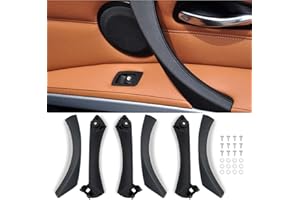 HEYOUTH 6 PCS Manija interior del automóvil,Cubierta de tirador,Manija de Puerta de Cocha Compatible para BMW 3 Series E90/E91/E92/E93 316i,320i,320d,323i,325i,328i,335i,335i (2004-2011)-Negro