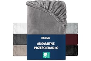 Dreamzie Prześcieradło polarowe 90-100x200 cm - Szare - Prześcieradło Soft Touch - Ciepłe prześcieradło, Certyfikat Oeko-Tex