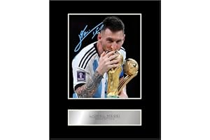 Generic Lionel Messi World Cup förtryckt signatur signerad monterad fotovisning #01 tryckt autografbild 25 x 20 cm montering