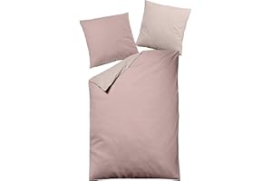 jilda-tex Bettwäsche 100% Baumwolle Wendebettwäsche Uni-bettwäsche Verschiedene Größen und Farben (Melange Classy Rose, 135 x 200 cm)