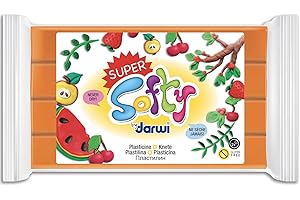 MY MANDARINE SO0880350752C - Block Knetmasse SuperSofty, 350g, ideal ab 2 Jahren, sehr weich, glutenfrei, pflanzlich, Rot, 1 Stück