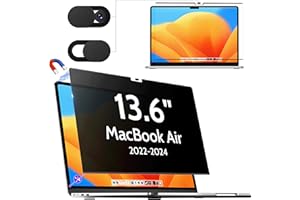 MAKINDA Magnétique Filtre de Confidentialité pour MacBook Air 13.6 Pouces (2022-2024,M2,M3) Modèle: A2681 A3113, Amovible d'écran Anti Espion Filtre ecran Confidentialité pour Mac Air M3 13.6 Pouces