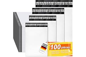 EITEYI Enveloppe Plastique Expedition 100PCS Emballage Colis Vinted-4 Tailles Différentes-Résiste à l’eau et aux déchirures Colis Vinted-Autoadhésive Emballage Colis Vetement-Sac Envoie Colis Vinted
