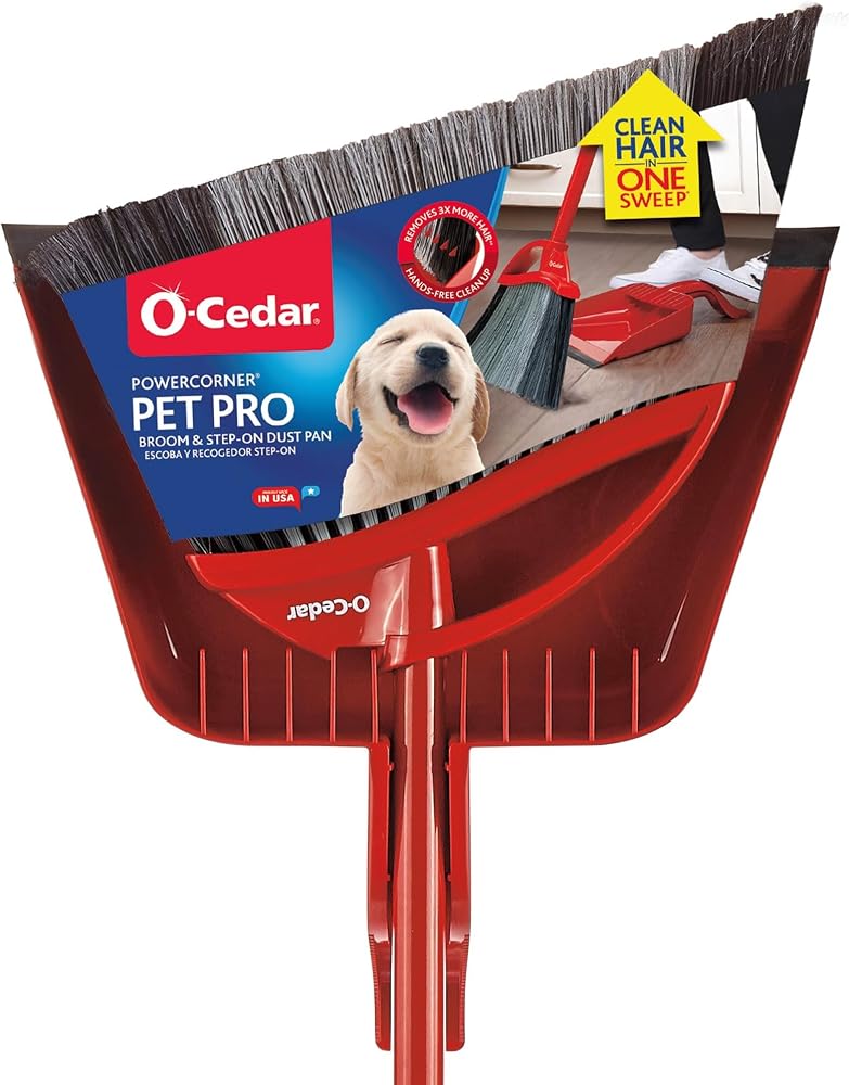 O-Cedar PowerCorner, Pet Pro Süpürge ve Basamaklı Faraş, Kırmızı