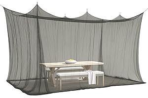 ELEGANCIO Mosquitera para interior y exterior, 300 x 500 x 250 cm, malla 220, para exterior e interior, XXL, mosquitera para tienda de campaña, caravana, color negro 5 m de largo