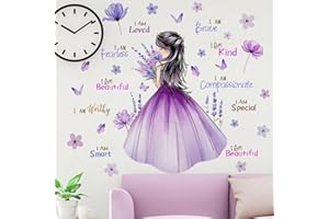 WOFEU Girl Inspirational Quote Butterfly Wall Decals,Positive Decoration Girl Bedroom Art,Inspirational Butterfly Stickers for Girls,Nursery Home Room Decor