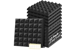 PAAUZOENG 12 paquetes de paneles acusticos 30 x 30 x 5cm, aislante acustico para el estudio de grabación insonorizacion acustica pared sonido que reducen el eco de la reverberación para techo en el hogar