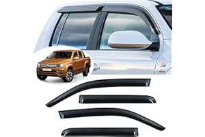 ‎JHCHAN JHCHAN Windabweiser für VW Amarok 2009–2022 V6 Amarok Canyon Atacama Aventura Doppelkabine Regenabweiser Rauchschwarz