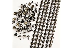 Låt oss dekorera 5 meter stoppningsband antika, dekorativa nagelremsor soff-trimningstejp, inomhus trädgård stoltackar, lösa tacks matchade (11 mm antik)