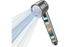 MEKO Pommeau de douche avec filtre haute pression avec filtre à 15 étapes tuyau de 1,5 m 3 modes de pulvérisation, pommeau de douche anti-calcaire économiseur d'eau pour éliminer le chlore résiduel