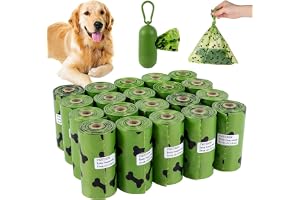 SKY-TOUCH 20Rolls-300pcs Dog Poop Bags Pet Dog Supplies for Dogs include 1pcs Green Adjustable Dispenser，Extra Thick and Strong, 100% Leak Proof, Biodegradable Waste Bag