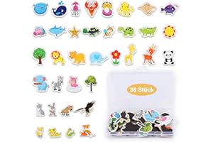 Ormromra Lot de 36 aimants de réfrigérateur en forme d'animaux mignons pour enfants à partir de 3 ans, BST3214782