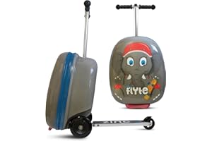 Flyte Scooter Koffer - 2-in-1, 45 cm Reisekoffer Kinder, 25 Liter Fassungsvermögen Kinderkoffer Handgepäck, Reisetasche Kinder mit Rollen, Hartschalenkoffer Kinderreisetasche