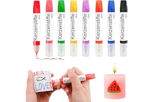 Scentoria 8 Stück Wachsstifte für Kerzen Bemalen, 8x10 ml Kerzenstifte zum Verzieren, Keramik Bemalen Set, Candle Pen