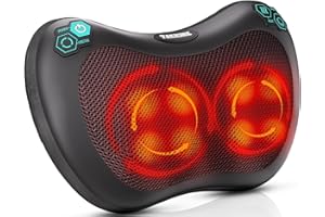TAKRINK Cuscino Massaggiatore Elettrico Cervicale per Collo e Schiena con 8 Nodi Shiatsu, 3 Velocità Regolabili, Cambio di Direzione Automatico, Rilassarsi Muscolare Adatto a Casa Ufficio