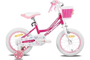 JOYSTAR Bicicleta Infantil 12/14/16/18/20 Pulgadas para niñas de 2 a 13 años, Bicicleta 12/14/16/18/20 Pulgadas con Ruedas de Apoyo y Cesta