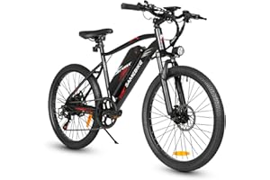 SAMEBIKE Electric Bike for Adults, 24"/26" Mountain Bicycle with 48V 14Ah Battery,Max Range 100KM(PAS), Dual Shock Absorber and Hydraulic Brakes, E-bike with SHIMAN0 7-Speed Flywheel