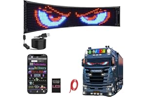 DIYOYOTM Enseigne Lumineux, Plaque Lumineuse Camion Personnalisé, 68 x 12 cm Panneau Affichage Extérieur, Affichage LED Programmable pour Texte/Numéro, idée Cadeau