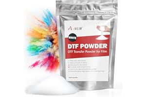 A-SUB DTF Pulver, 1 kg weißes Transferpulver, Schmelzkleber für Sublimation, funktioniert mit DTF-Folie und Drucker für Digitaldrucke auf jeder Farbe und Material Stoff