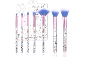 ARTGHJL 7 Piezas Set de Brochas de Maquillaje, Brochas de Maquillaje para Abanico, Base de Polvo impecables Brochas de Maquillaje de Belleza Colorete Sombra de Ojos Corrector Pinceles de Resaltado