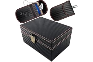 VALART Faraday Kasten für Autoschlüssel mit 2 Schlüssellos Signalblocker Beutel Signalblocker Abschirmbox zum Autoschlüssel Fob Schutz Diebstahlschutz & RFID Faraday Box(1 kleine Box+2 Beutel)
