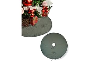 ‎LIVLIG53 LIVLIG Weihnachtsbaumdecke rund aus Leinen 120 cm, Weihnachtsbaum Rock, Christbaumständer Decke, Weihnachtsbaum Decke, dunkelgrün