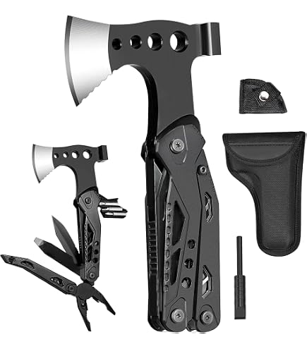 12-in-1 Multitool Aus Edelstahl – Faltbar Mit Hammer, Zange, Messer, Säge, Schraubendreher, Für Outdoor & Camping