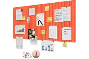 LUPATDY Tableau d'affichage, 60 x 40 cm, en feutre, autocollant, tableau mémo, décoration murale, tableau de vision, 0,9 cm d'épaisseur, tableau photo pliable avec épingles orange miel